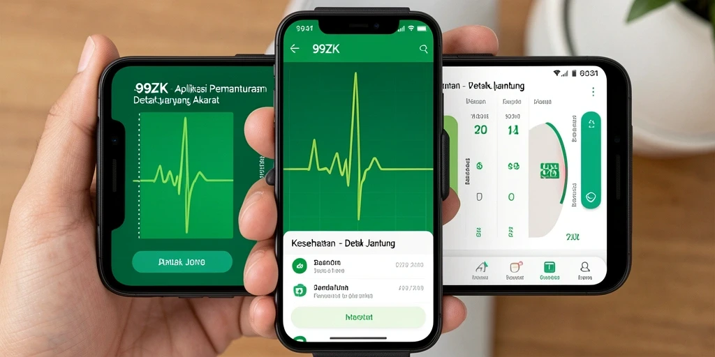 Tampilan antarmuka utama aplikasi Detak Jantung 99ZK.