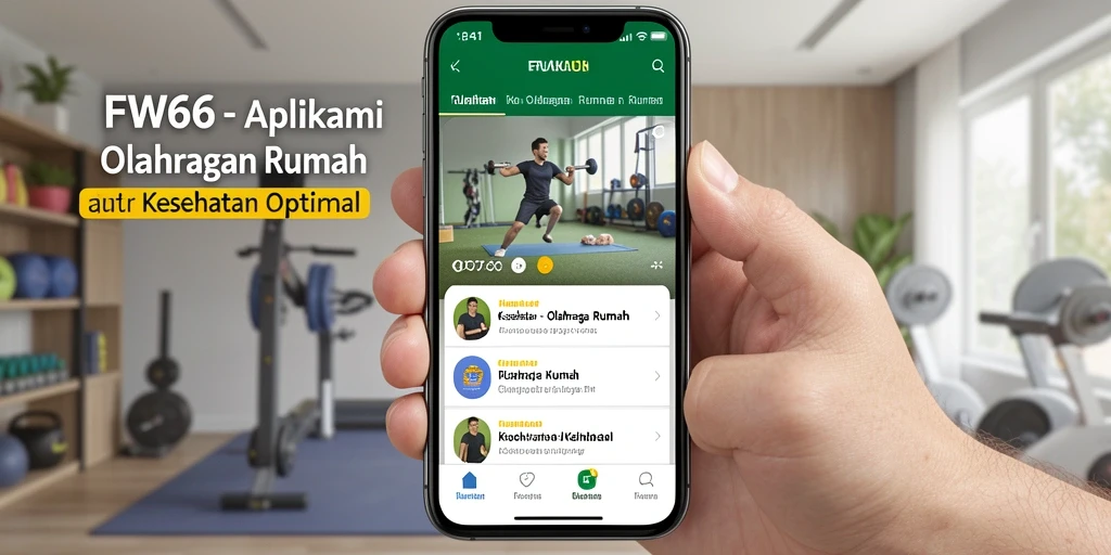 Antarmuka aplikasi FW66 menunjukkan berbagai program olahraga rumah.