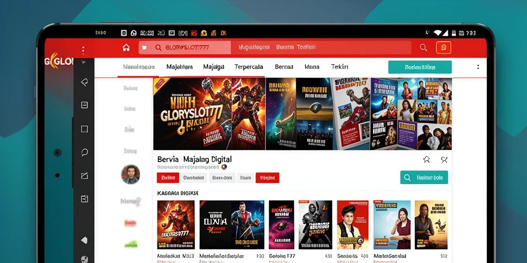 Tampilan antarmuka aplikasi GLORYSLOT777 yang modern dan fungsional.
