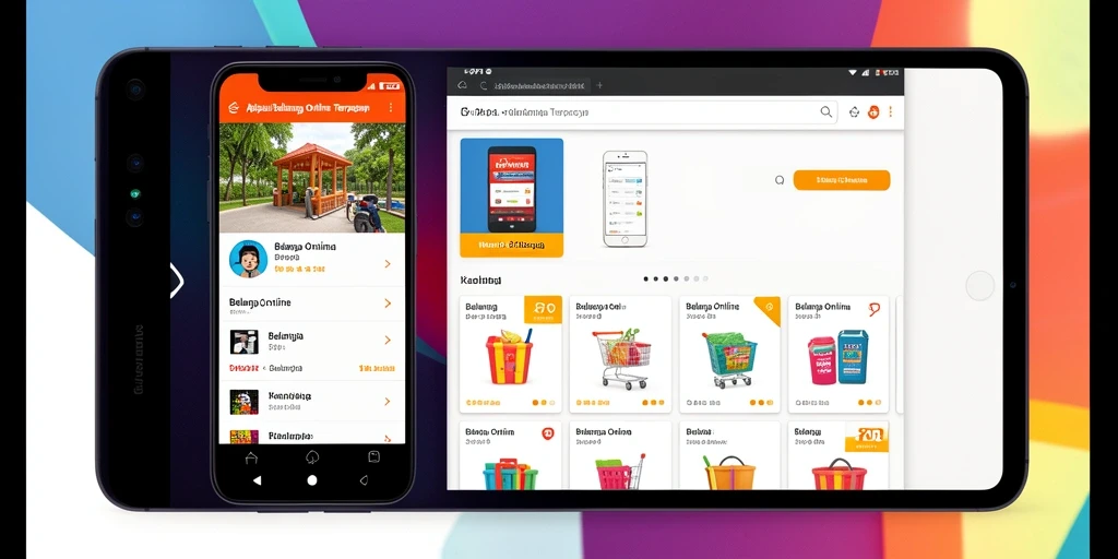 Antarmuka aplikasi SP212 untuk belanja online dengan tampilan menarik.